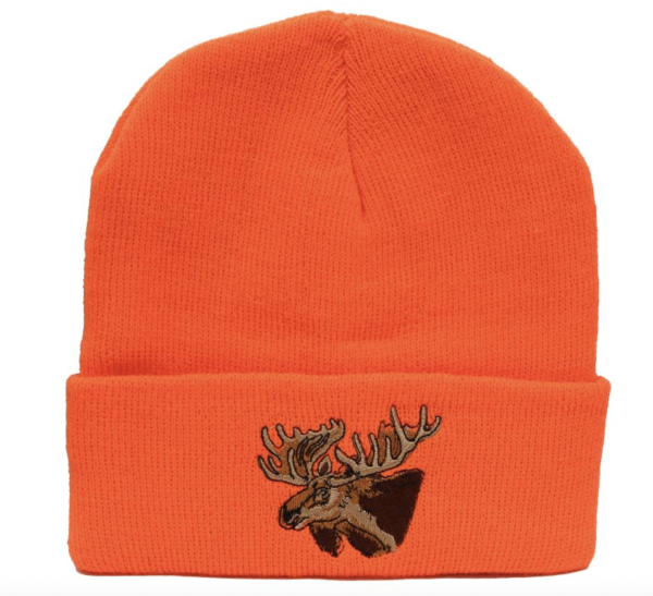 Backwoods Fluorescent Orange Thinsulate Toque with Moose